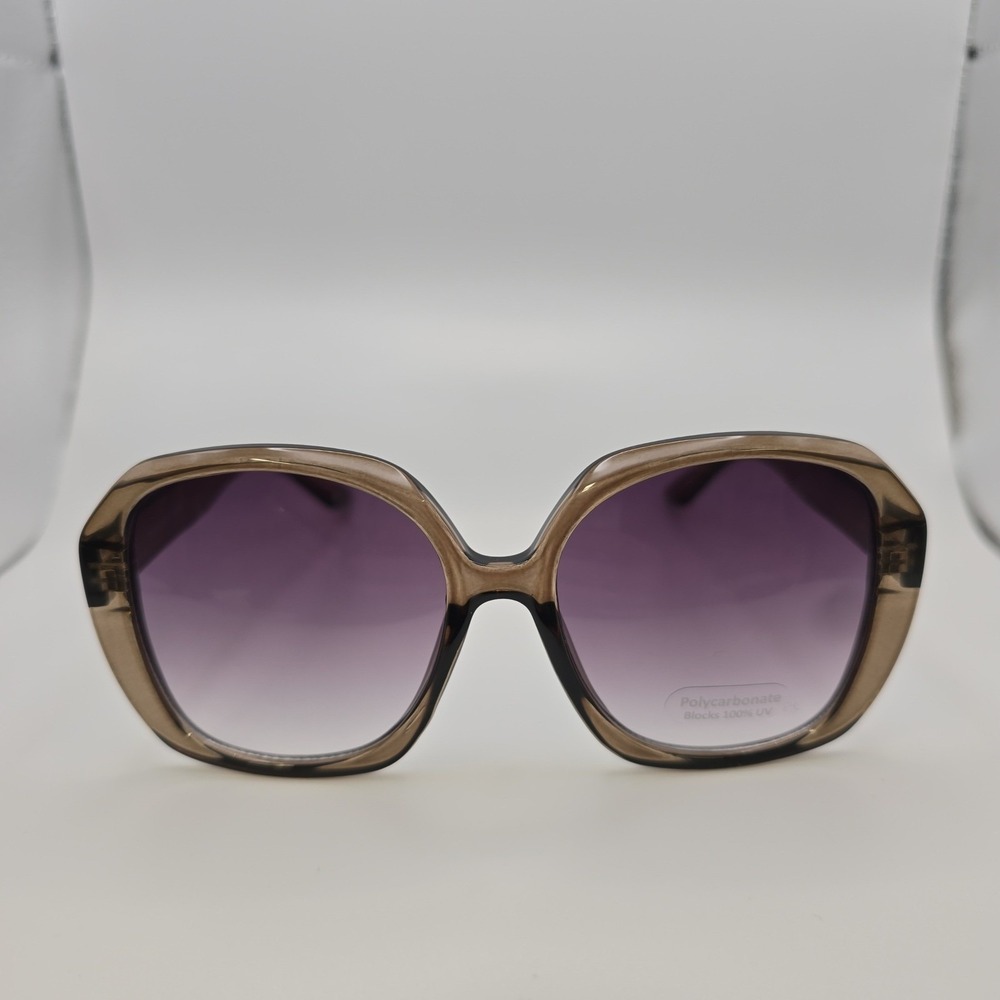 NEW Oversized Square Sunglasses Brown‎ Gradient UV Protection